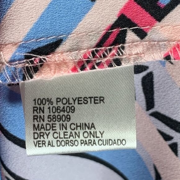 Antonio Melani Pink Blue Print Shift Dress Size 0 XS Workwear Career Sheath - Picture 4 of 9